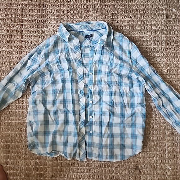 Kids Blue Checkered Button-Down Shirt - Picture 2 of 12